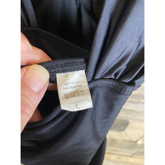 Black One-Piece Women's Size L Swimsuit Nylon Spandex Padded - Picture 8 of 10